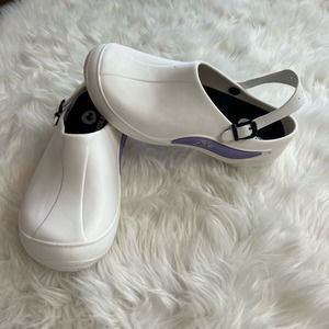 Holeys Mens Proline Clog Shoes White Purple Adjustable Buckle 6-7 EUR 39-40